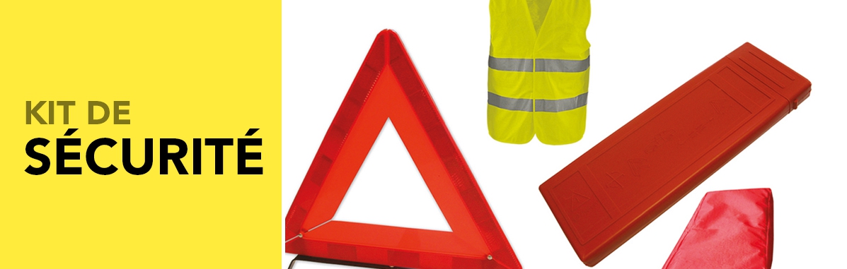 Kits de sécurité, gilets jaunes ou oranges & triangle norme EN471 et CE,  disponibles sur stock